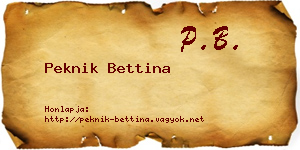 Peknik Bettina névjegykártya